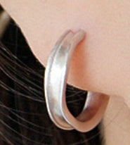 Lovcia Gold Tone C Shape Hoop Earrings 17mm x 4mm S925-Earrings-Yellow Gold-Yellow Gold