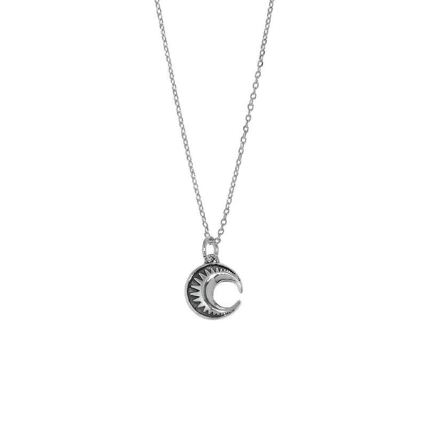 Lovcia Gold Tone Crescent Moon Stars Necklace 18K Plated-Necklaces-Yellow Gold-Yellow Gold