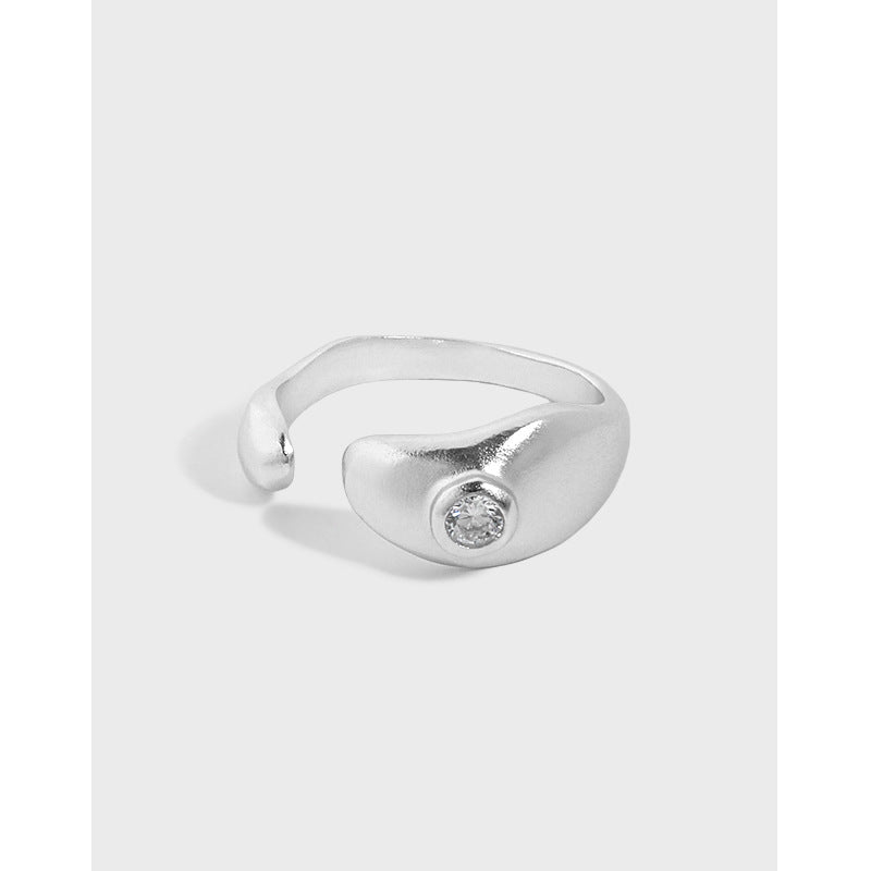 Lovcia Gold Tone CZ Eye Ring 925 Sterling Silver Adjustable-Rings-Yellow Gold-Yellow Gold