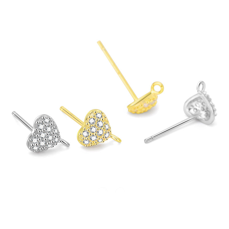 Lovcia Gold Tone CZ Flower Stud Earring Bail DIY Kit-Jewelry Making Kits-#12 & Yellow Gold-#12 & Yellow Gold