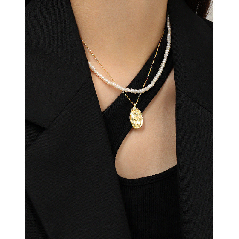 Lovcia Gold Tone CZ Rose Flower Necklace 18K Plated-Necklaces-Yellow Gold-Yellow Gold