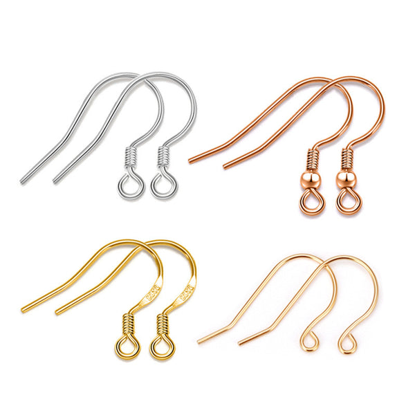 Lovcia Gold Tone DIY Earring Hooks 0.6mm Kit For Jewellery-Jewelry Making Kits-Champagne Gold (With E-coating)-#6 & 0.65mm-Champagne Gold (With E-coating)