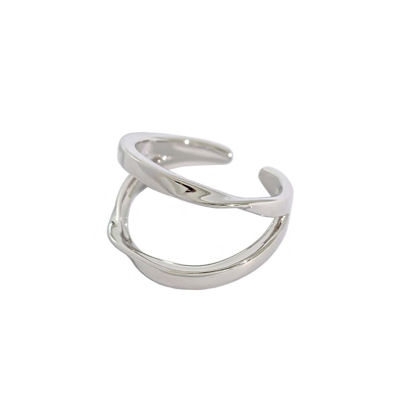 Lovcia Gold Tone Double Layer 925 Silver Adjustable Ring-Rings-Yellow Gold-