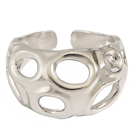 Lovcia Gold Tone Ghost Ring 925 Sterling Silver Adjustable-Rings-Silver-Silver