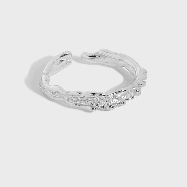 Lovcia Gold Tone Irregular 925 Silver Adjustable Ring-Rings-Yellow Gold-Yellow Gold