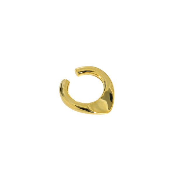 Lovcia Gold Tone Irregular Earring Nonpierced 10mm Single-Earrings-Yellow Gold-Yellow Gold