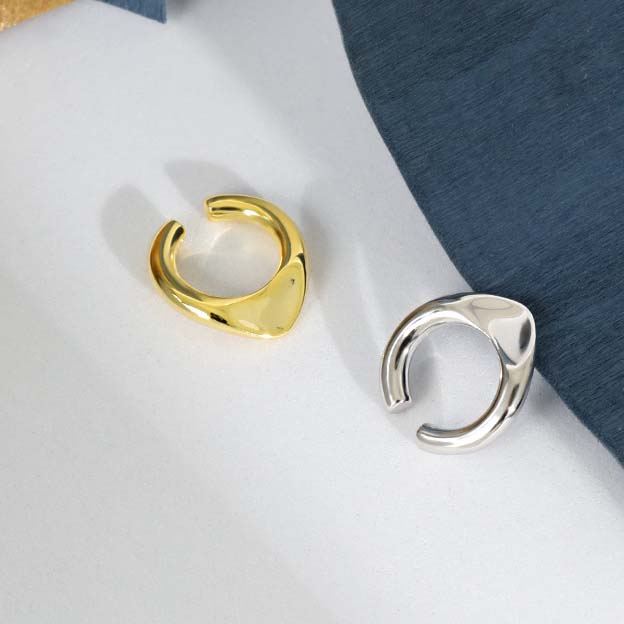 Lovcia Gold Tone Irregular Earring Nonpierced 10mm Single-Earrings-Yellow Gold-Yellow Gold