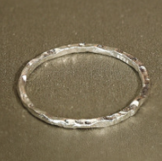 Lovcia Gold Tone Irregular Face Ring 1.2mm 925 Silver-Rings-Us 6-Silver-