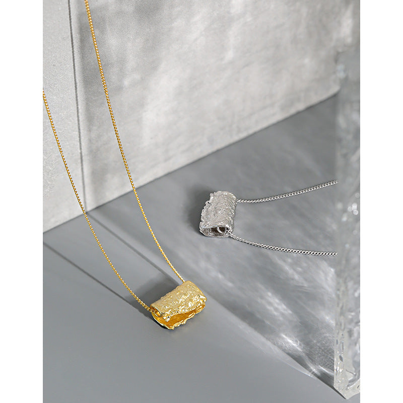 Lovcia Gold Tone Irregular Geometry Block Necklace 18mm-Necklaces-Yellow Gold-Yellow Gold