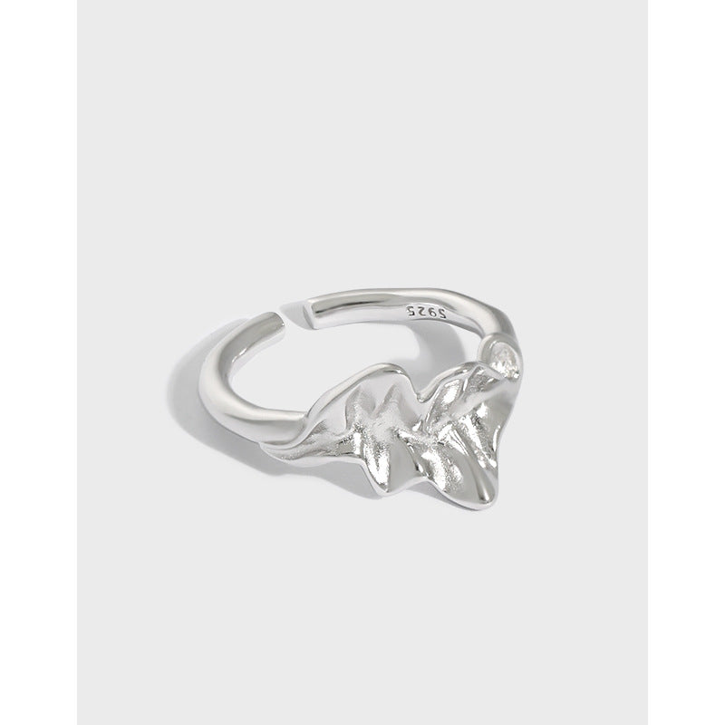Lovcia Gold Tone Irregular Leaf Adjustable Ring 925-Rings-Yellow Gold-Yellow Gold