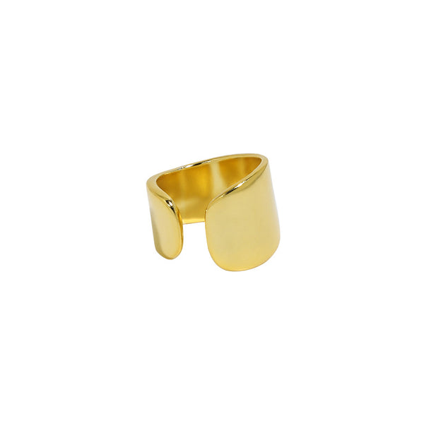 Lovcia Gold Tone Irregular Non Pierced Earring 9.2x9.8mm-Earrings-Yellow Gold (Single)-Yellow Gold (Single)