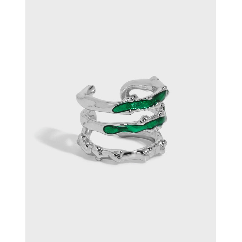 Lovcia Gold Tone Irregular Triple Layer Ring Adjustable-Rings-Yellow Gold & White-Yellow Gold & White
