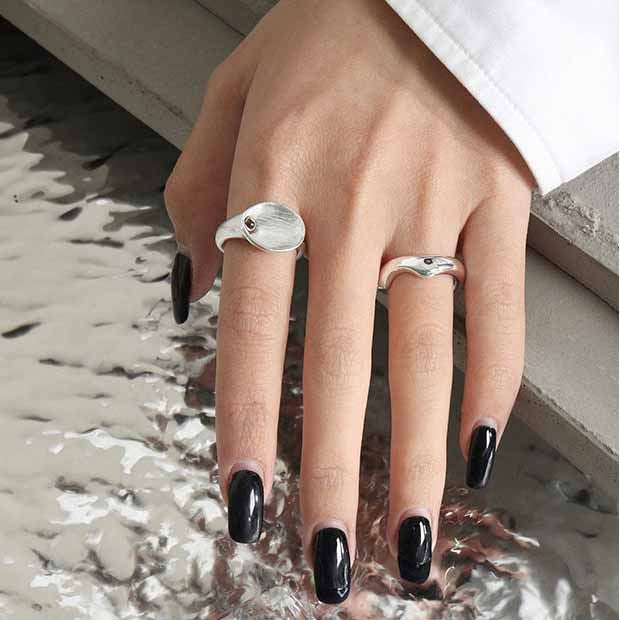 Lovcia Gold Tone Minimalism Hollow Geometry Adjustable Ring-Rings-Yellow Gold-Yellow Gold