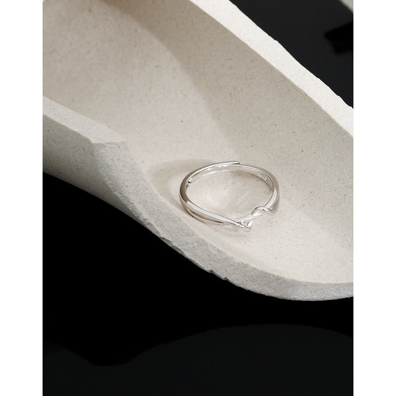 Lovcia Gold Tone Mobius Twisted 925 Ring Adjustable-Rings-Yellow Gold-Yellow Gold