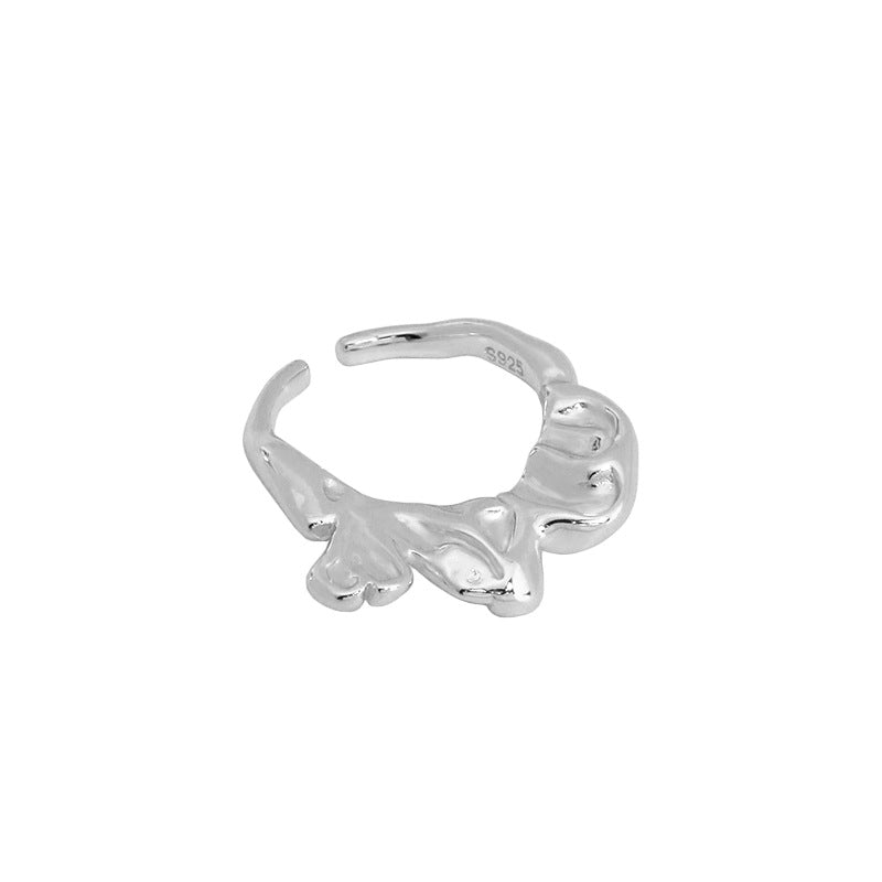 Lovcia Gold Tone Petal Ring 925 Sterling Silver Adjustable-Rings-Yellow Gold-Yellow Gold