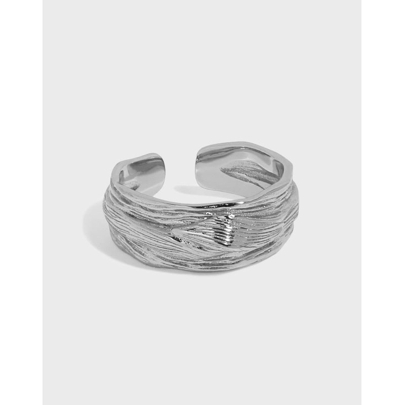 Lovcia Gold Tone River Wave 925 Sterling Adjustable Ring-Rings-Yellow Gold-Yellow Gold