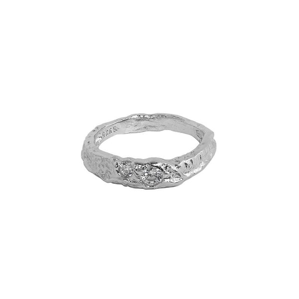 Lovcia Gold Tone Sterling Silver CZ Ring Adjustable-Rings-Us 7-Yellow Gold-Us 7