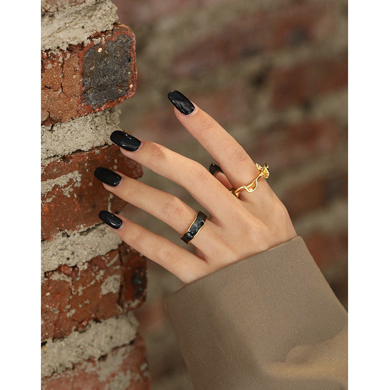Lovcia Gold Tone Sunshine Wave Adjustable Ring 18K Plated-Rings-Yellow Gold-Yellow Gold
