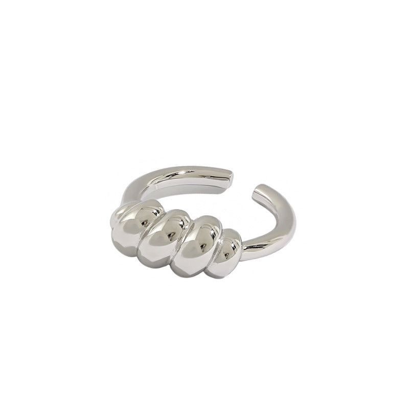 Lovcia Gold Tone Twisted 925 Sterling Silver Adjustable Ring-Rings-Yellow Gold-Yellow Gold