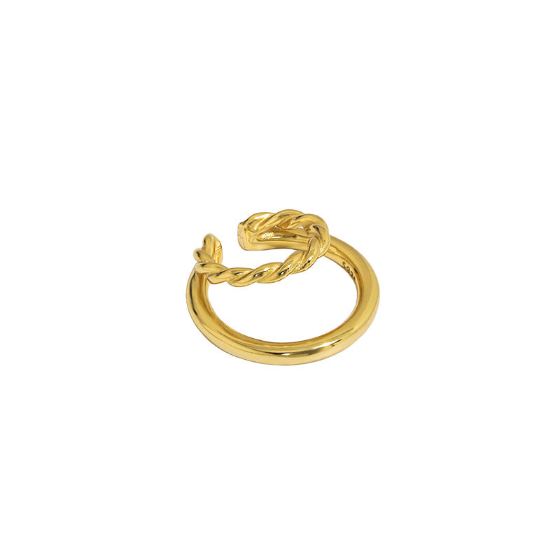 Lovcia Gold Tone Twisted Nonpierced Earring 14mm 20mm-Earrings-Yellow Gold (Single)-Yellow Gold (Single)
