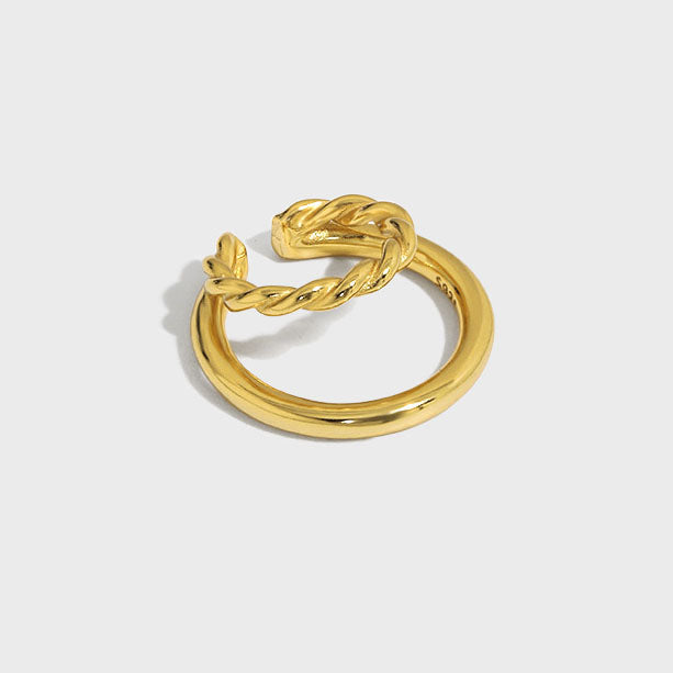 Lovcia Gold Tone Twisted Nonpierced Earring 14mm 20mm-Earrings-Yellow Gold (Single)-Yellow Gold (Single)