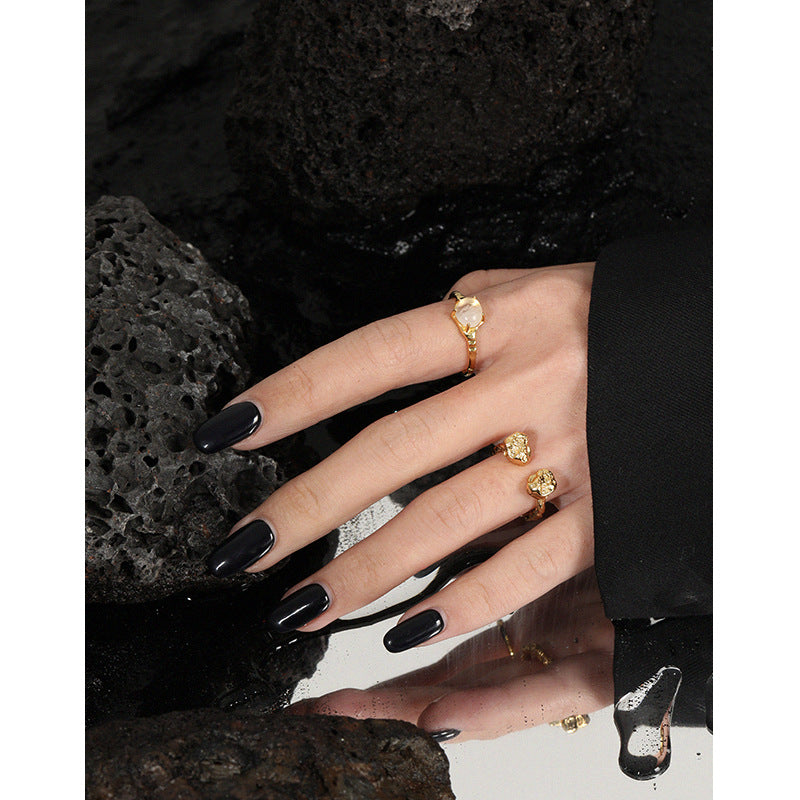 Lovcia Gold Tone Two Bones Adjustable Ring 925 Silver-Rings-Yellow Gold-Yellow Gold