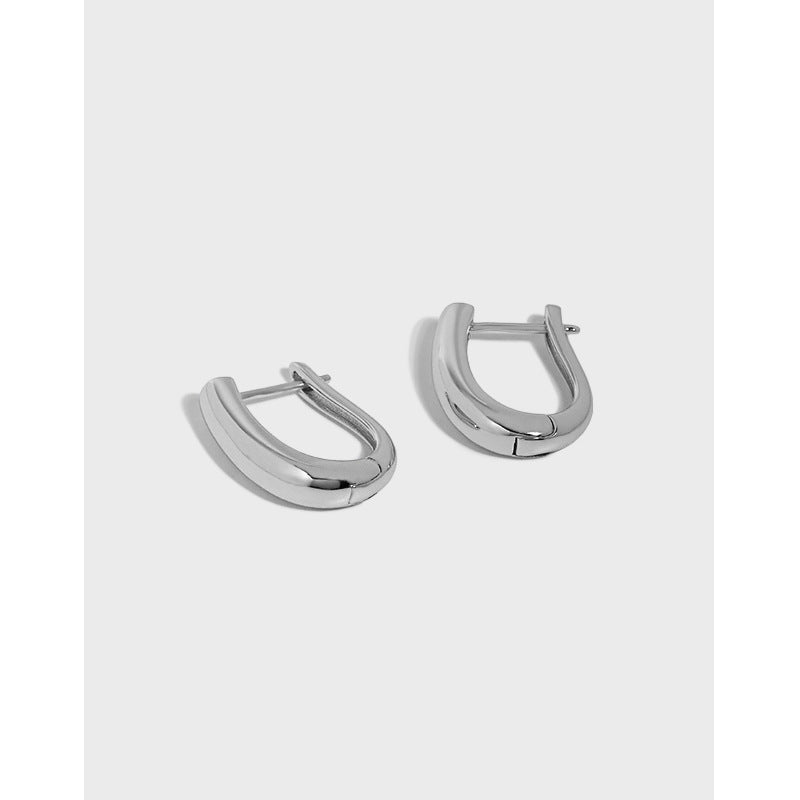 Lovcia Gold Tone U Shape Hoop Earrings 925 Sterling Silver-Earrings-Yellow Gold-Yellow Gold