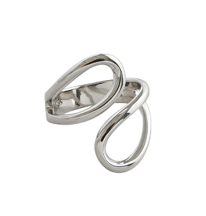Lovcia Gold Tone Waterdrop Adjustable Ring 925 Silver-Rings-Rhodium-Rhodium