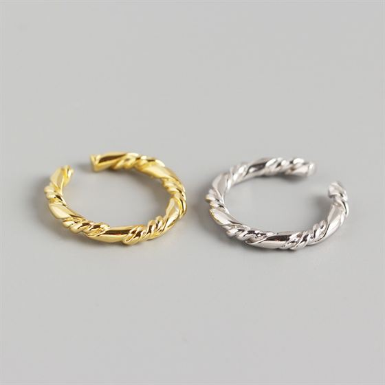 Lovcia Gold Twist Ring 3mm Adjustable 16.5mm Gold Tone-Rings-Yellow Gold-Yellow Gold