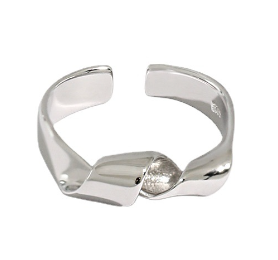 Lovcia Gold Twisted 925 Sterling Silver Adjustable Ring-Rings-Rhodium-Rhodium