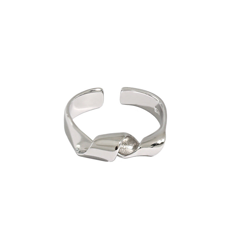 Lovcia Gold Twisted 925 Sterling Silver Adjustable Ring-Rings-Yellow Gold-Yellow Gold