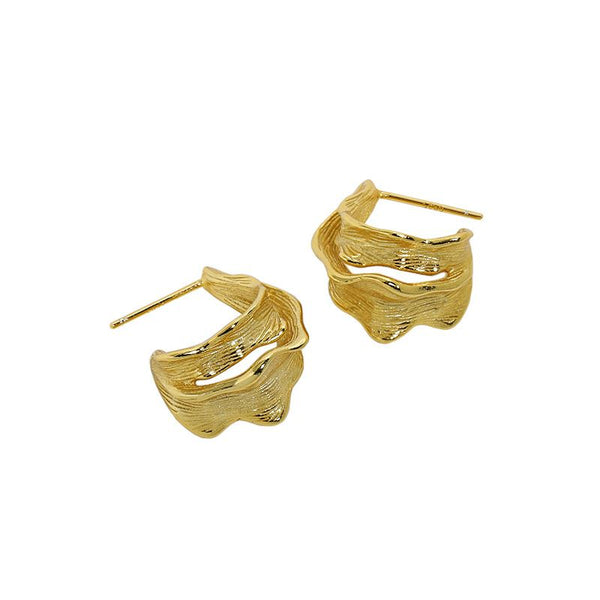 Lovcia Gold Twisted 925 Sterling Silver Hoop Earrings 20mm-Earrings-Yellow Gold-