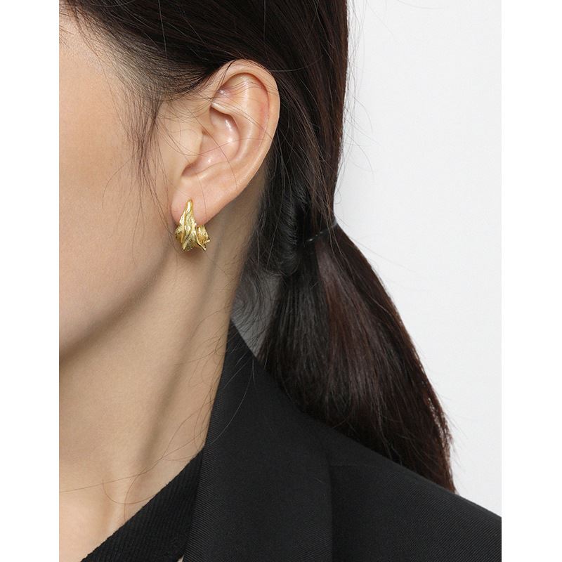 Lovcia Gold Twisted 925 Sterling Silver Hoop Earrings 20mm-Earrings-Yellow Gold-Yellow Gold