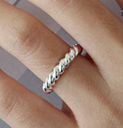 Lovcia Gold Twisted 925 Sterling Silver Ring Adjustable-Rings-Rhodium-Rhodium