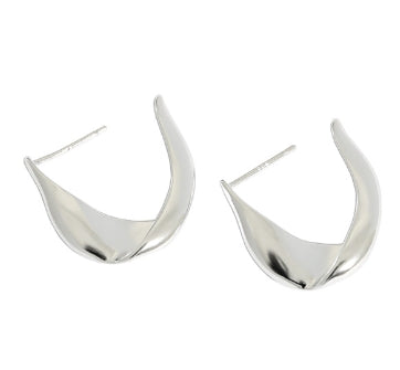 Lovcia Gold Twisted Circle Hoop Earrings 20mm S925-Earrings-Rhodium-Rhodium