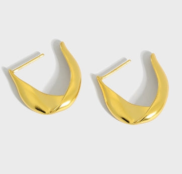 Lovcia Gold Twisted Circle Hoop Earrings 20mm S925-Earrings-Yellow Gold-Yellow Gold