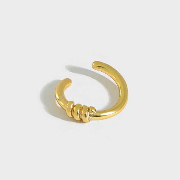 Lovcia Gold Twisted Knot 925 Silver NonPierced Earring-Earrings-Yellow Gold-Yellow Gold