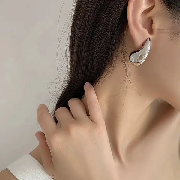Lovcia Gold Water Drop Earrings Female Temperament-Earrings-Gold-Gold