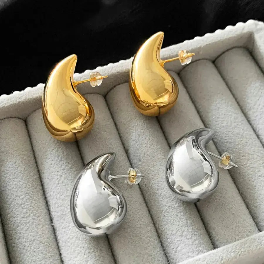 LOVCIA Gold Water Drop Earrings Female Temperament