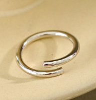 Lovcia Gold Waterdrop Geometry Adjustable Ring in 925 Sterling Silver-Rings-Model B & Silver-