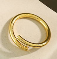 Lovcia Gold Waterdrop Geometry Adjustable Ring in 925 Sterling Silver-Rings-Model B & Yellow Gold-