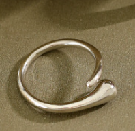 Lovcia Gold Waterdrop Geometry Adjustable Ring in 925 Sterling Silver-Rings-Model C & Silver-