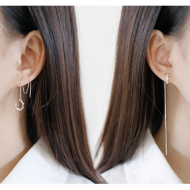 Lovcia Gold Wave Tassels 7.5mm 100mm Non Pierced Earrings-Earrings-Yellow Gold-Yellow Gold