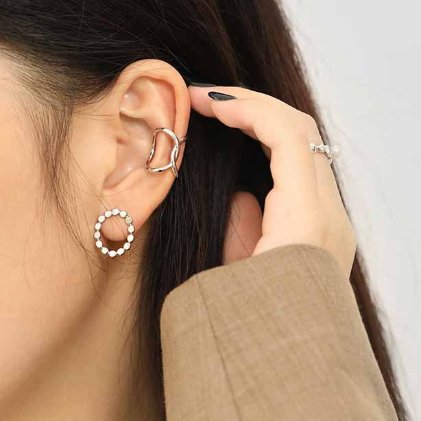 Lovcia Gold X Shape 12.8mm Earring 925 Sterling Silver-Earrings-Yellow Gold-