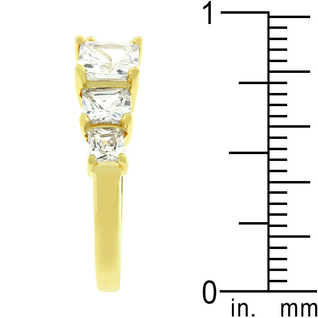 Lovcia Golden 5-Stone Princess Cut Anniversary Ring-Rings-5-5