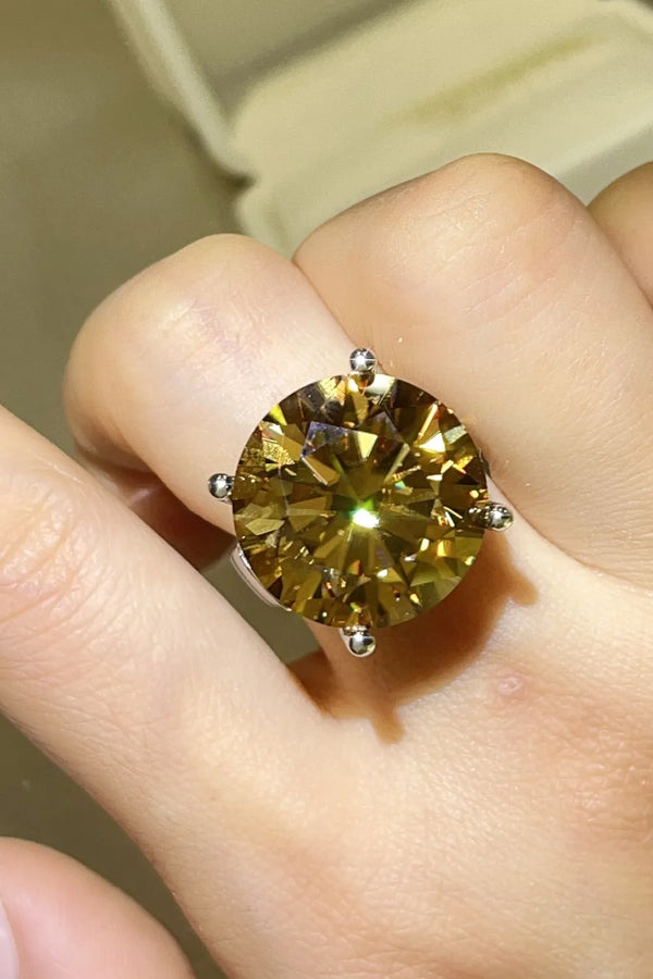 Lovcia Golden Aura 20 Carat Moissanite 925 Sterling Silver Ring for Women - Gold-4- - Buy latest trendy Rings for Women and Girls