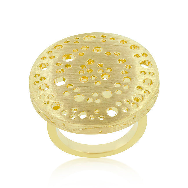 Lovcia Golden Circle Texture Ring-Rings-5-5