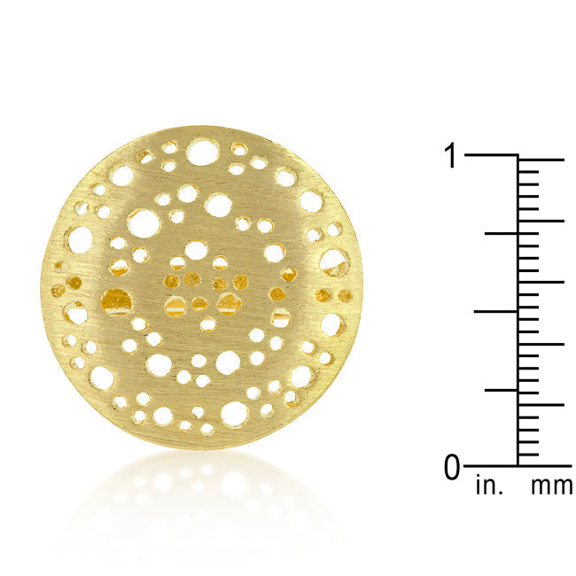 Lovcia Golden Circle Texture Ring-Rings-5-5