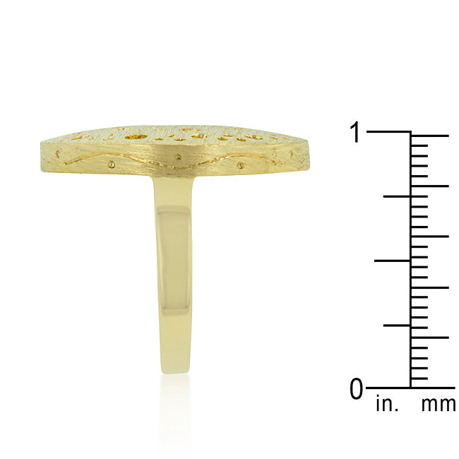 Lovcia Golden Circle Texture Ring-Rings-5-5