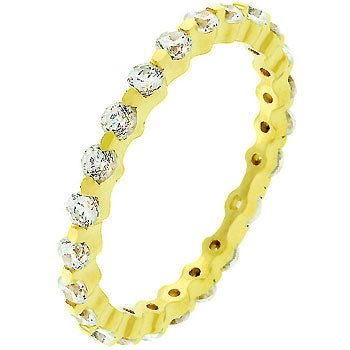 Lovcia Golden Lace 18k Plated Sterling Silver Eternity Ring-Rings-5-5